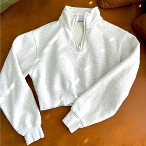 TNA Sweatfleece Perfect Fit Gray Quarterzip 2XS